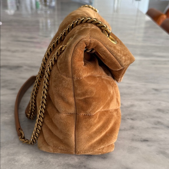 Yves Saint Laurent Puffer Small in Suede - Quilted Shoulder Bag in Cinnamon - Picture 4 of 4